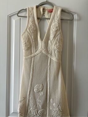 Not So Serious Embroidered Bridal Mini Dress